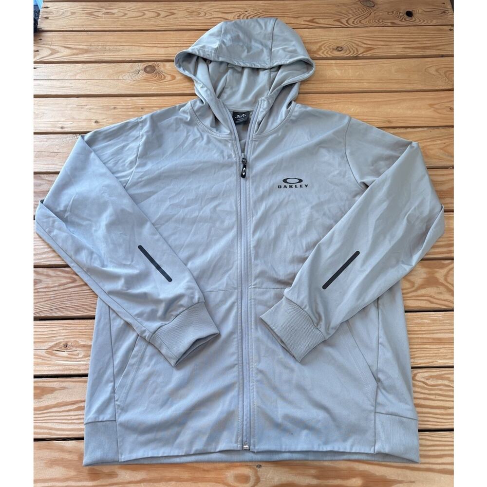 Oakley Men’s Full Zip Hydrolux Hoodie Jacket Size M Grey N2